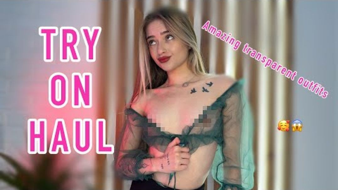 ⁣Try on Haul with transparent outfits gorgeous outfits with Luna Lavand (2024)